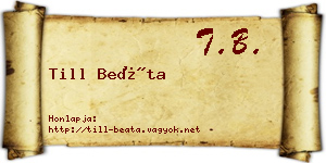 Till Beáta névjegykártya