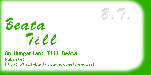 beata till business card